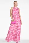Sachin & Babi Kayla Floral-print Chiffon Halter Gown