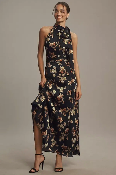 Sachin & Babi Kayla Halter A-line Maxi Dress In Black