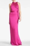 Sachin & Babi Kayla Halter Gown In Dragon Fruit