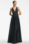 Sachin & Babi Kenzie Brooch-embellished Gown In Black