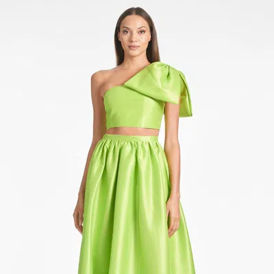 Sachin & Babi Kyla Bow-embellished Cropped Top In Green