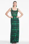 Sachin & Babi Lana Gown In Emerald Shobori