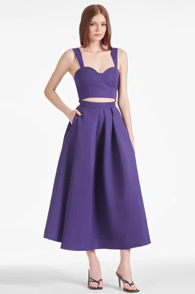 Sachin & Babi Leighton Pleated A-line Midi Skirt In Green
