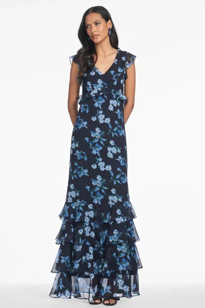 Sachin & Babi Magdelaine Gown In Blue