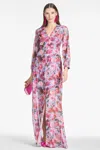 Sachin & Babi Penny Long Sleeve Chiffon A-line Gown