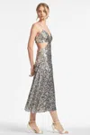 Sachin & Babi Roux Sequin-embellished Midi Dress In Silver