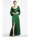 Sachin & Babi Angelina Cutout Balloon-sleeve Gown In Green