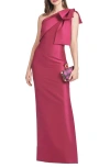 Sachin & Babi Bonnie One-shoulder Stretch Mikado Gown In Rhodolite