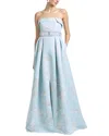 Sachin & Babi Brielle Floral Strapless Gown In Multi