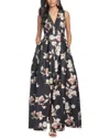 Sachin & Babi Brooke Gown In Black Venetia Petal