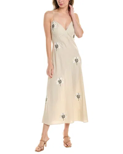 Sachin & Babi Cara Linen-blend Midi Dress In Brown