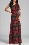 Sachin & Babi Chelsea Gown In Ruby Tea Rose