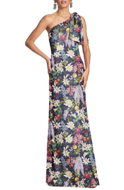 Sachin & Babi Chelsea One-shoulder Gown In Multi