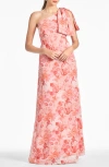 Sachin & Babi Women's Chelsea Bow-embellished Floral Crinkled Georgette Gown In Pastello Fiore