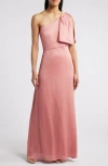 Sachin & Babi Chelsea One-shoulder Georgette Bias Gown In Rouge