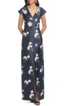 Sachin & Babi Della Gown In Dark Midnight Carnations