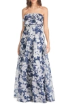 Sachin & Babi Women's Frivolla Ruffled Printed-organza Gown In Alto Blu Fiore