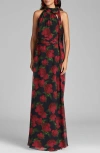 Sachin & Babi Kayla Gown In Ruby Tea Rose