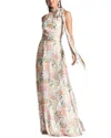 Sachin & Babi Kayla Floral Mock Neck Gown