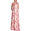 Sachin & Babi Women's Kayla Floral Crinkled Chiffon Halter Gown In Campo Di Fiore