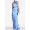 Sachin & Babi Kayla Halter Gown In Mediterranean Bloom