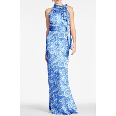 Sachin & Babi Kayla Halter Gown In Mediterranean Bloom