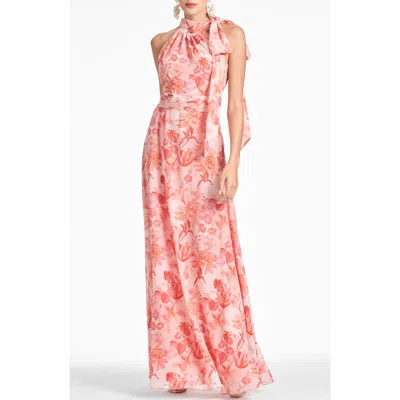 Sachin & Babi Kayla Halter Gown In Pastello Fiore