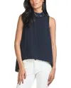 Sachin & Babi Keaton Sequin Mock Neck Crepe Blouse
