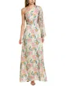 Sachin & Babi Women's Keely Asymmetric Floral-print Crinkled-chiffon Gown In White
