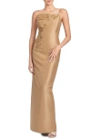 Sachin & Babi Embellished Pryce Gown In Chestnut Gold