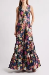 Sachin & Babi Rori Gown In Midniight Magic Blooms
