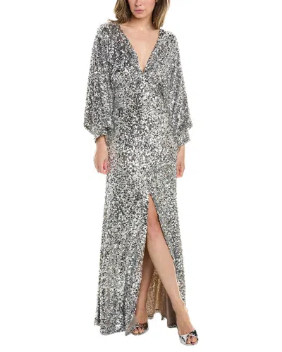 Sachin & Babi Sequin Gabby Gown In Silver