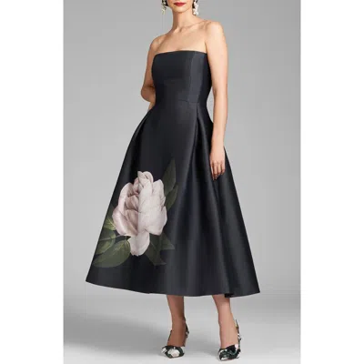 SACHIN & BABI SACHIN & BABI SHAY STRAPLESS MIKADO MIDI COCKTAIL DRESS
