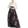 Sachin & Babi Zoe Blossom Gown In Ivory/noir