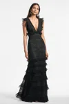 Sachin & Babi Serafina Ruffle Lace Gown