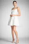 Sachin & Babi Serena Beaded Strap Floral Jacquard Cocktail Minidress In Ivory