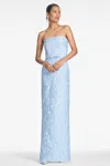 Sachin & Babi Strapless Floral Jacquard Column Gown
