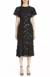 Sachin & Babi Sophia Sequin Silk A Line Flare Dress In Black In Black