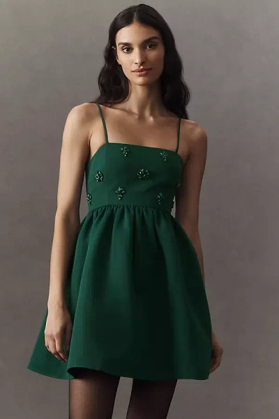 Sachin & Babi Square-neck A-line Embellished Faille Mini Dress In Multicolor