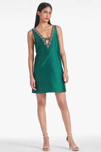 Sachin & Babi Sachin Babi Sylvie Embellished Mikado Cocktail Minidress In Green