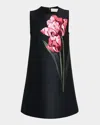 Sachin & Babi Uma Sequin Floral-print Mini Dress In Noir Tulips