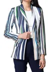 Sachin & Babi Uva Colored Striped Blazer In Green/white/navy In Multi