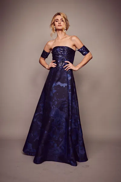 Sachin & Babi Vivien Gown In Blue