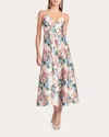 Sachin & Babi Allesandra Floral Mikado Gown In Antico Botanico