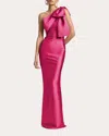 Sachin & Babi Women's Bonnie Bow-embellished Stretch-mikado Gown In Pink