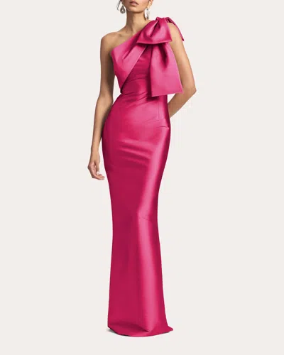 SACHIN & BABI WOMEN'S BONNIE BOW-EMBELLISHED STRETCH-MIKADO GOWN