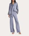 Sachin & Babi Reid Sequin-cuff Tie-neck Satin Crepe Top In Blue