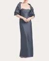 Sachin & Babi Women's Draped Embellished Stretch-mikado Shawl In Grey