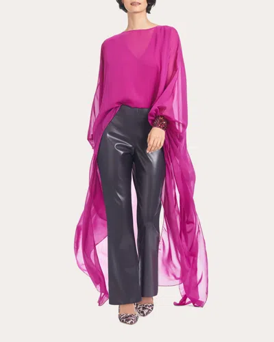 Sachin & Babi Women's Ginger Embellished Cape-effect Chiffon Top In Pink