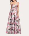 Sachin & Babi Giovanna Strapless Pleated Floral-print Gown